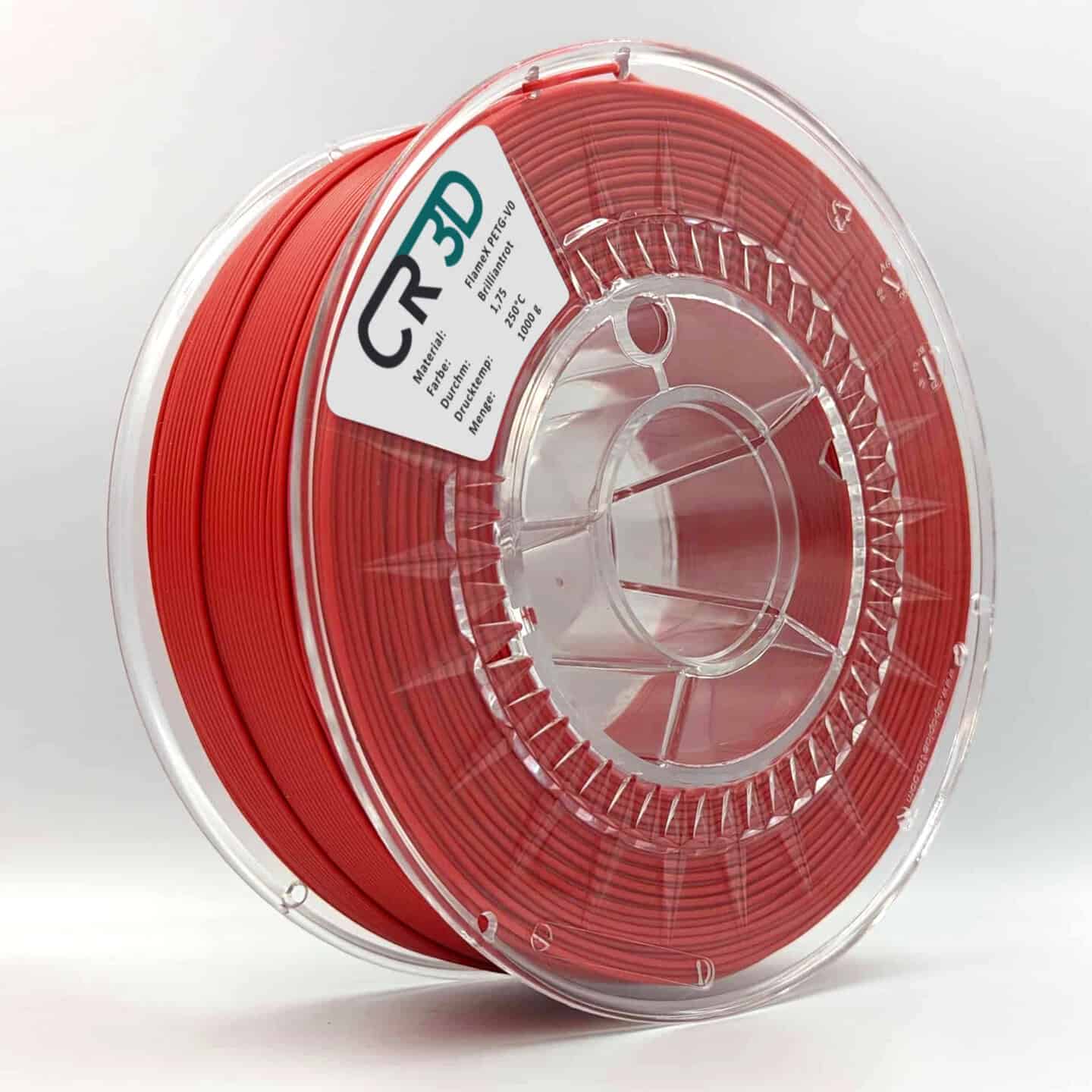 FlameX PETG UL-94 V0 Brilliantrot, Spule stehend FlameX PETG UL-94 V0 Brilliantrot, Spule stehend